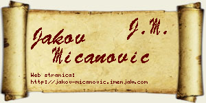 Jakov Mićanović vizit kartica